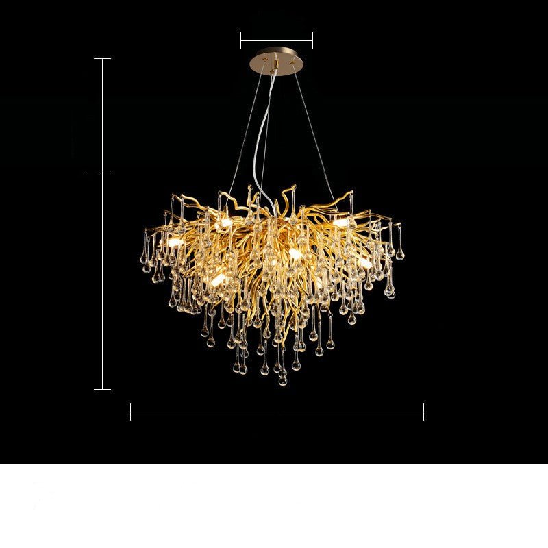 Lustre Postmoderne Luxe Léger Goutte d'Eau Cristal Lampe Ambiance Élégante - IVOIRART.COM