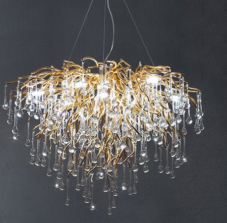 Lustre Postmoderne Luxe Léger Goutte d'Eau Cristal Lampe Ambiance Élégante - IVOIRART.COM