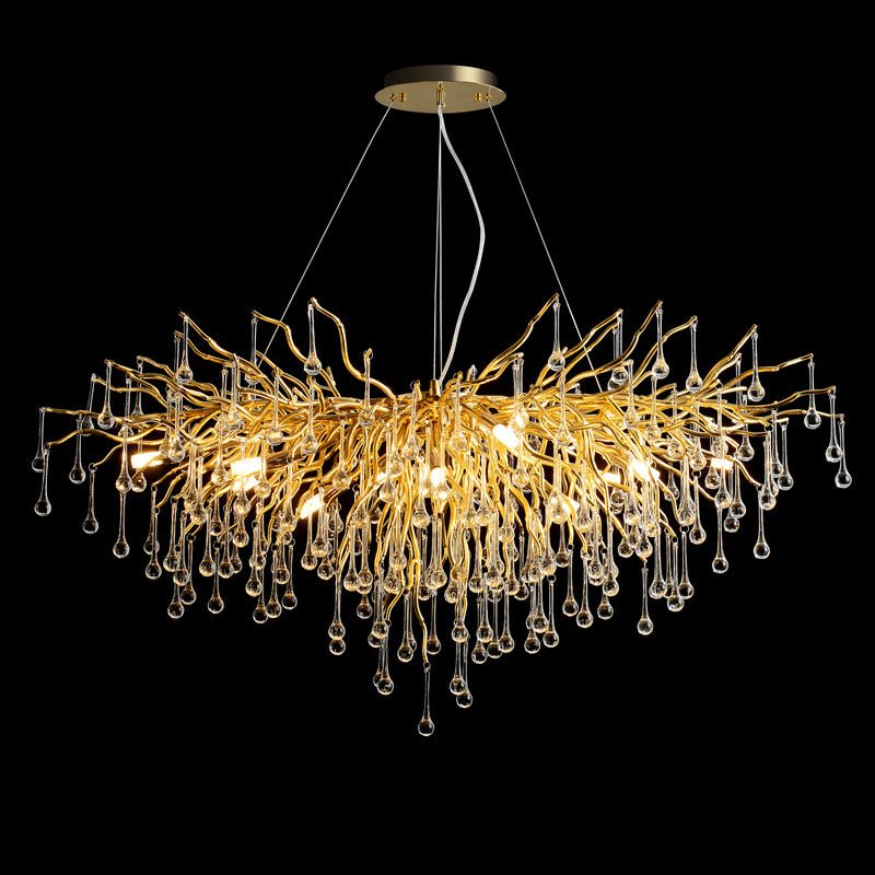 Lustre Postmoderne Luxe Léger Goutte d'Eau Cristal Lampe Ambiance Élégante - IVOIRART.COM