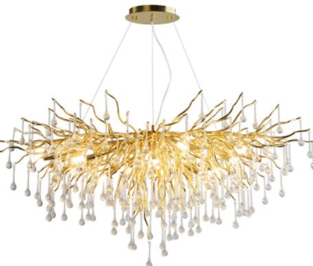 Lustre Postmoderne Luxe Léger Goutte d'Eau Cristal Lampe Ambiance Élégante - IVOIRART.COM