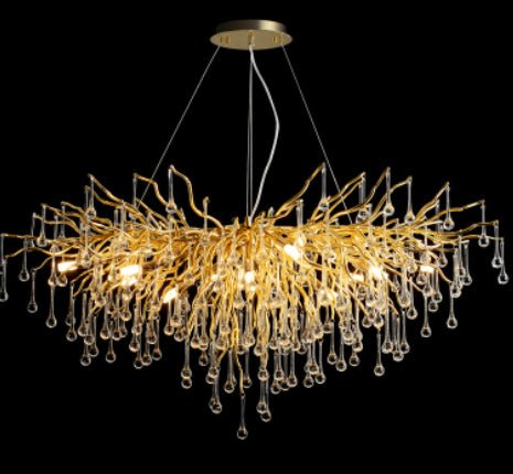 Lustre Postmoderne Luxe Léger Goutte d'Eau Cristal Lampe Ambiance Élégante - IVOIRART.COM