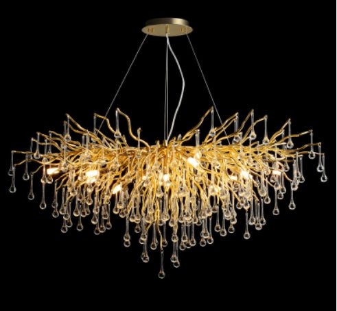 Lustre Postmoderne Luxe Léger Goutte d'Eau Cristal Lampe Ambiance Élégante - IVOIRART.COM