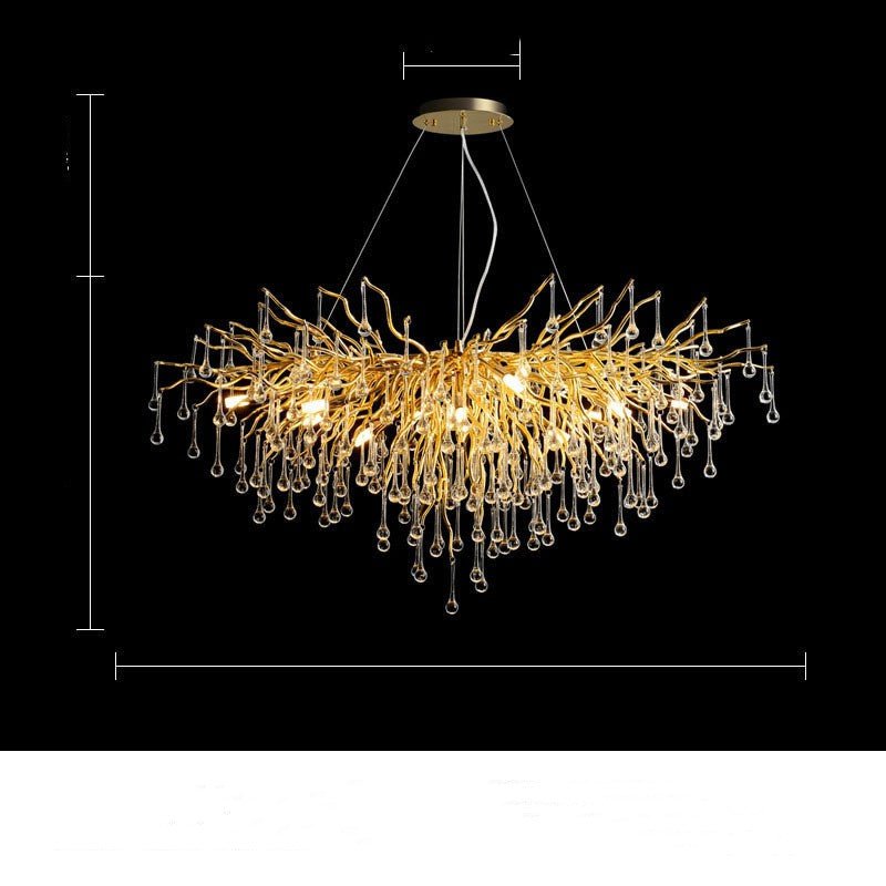 Lustre Postmoderne Luxe Léger Goutte d'Eau Cristal Lampe Ambiance Élégante - IVOIRART.COM