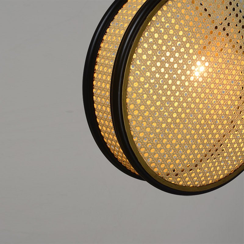 Lustre rétro créatif en rotin pour restaurant, lampe suspendue élégante et unique - IVOIRART.COM