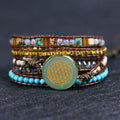 Lvdongling bracelet cuir multicouche tressé main pierres naturelles unisexe pro - IVOIRART.COM