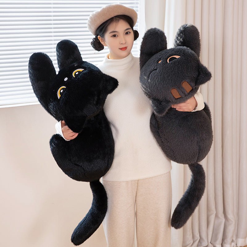 Lying-Down Black Cat Big Doll Pillow Plush Toy - IVOIRART.COM