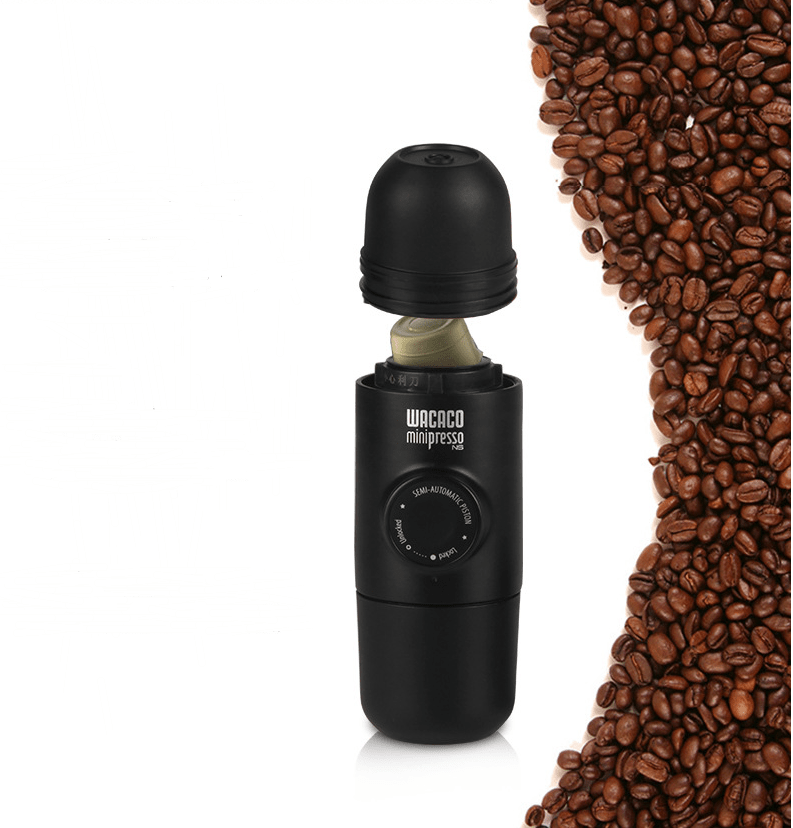 Machine à café mini portable et compacte à usage manuel en noir - IVOIRART.COM