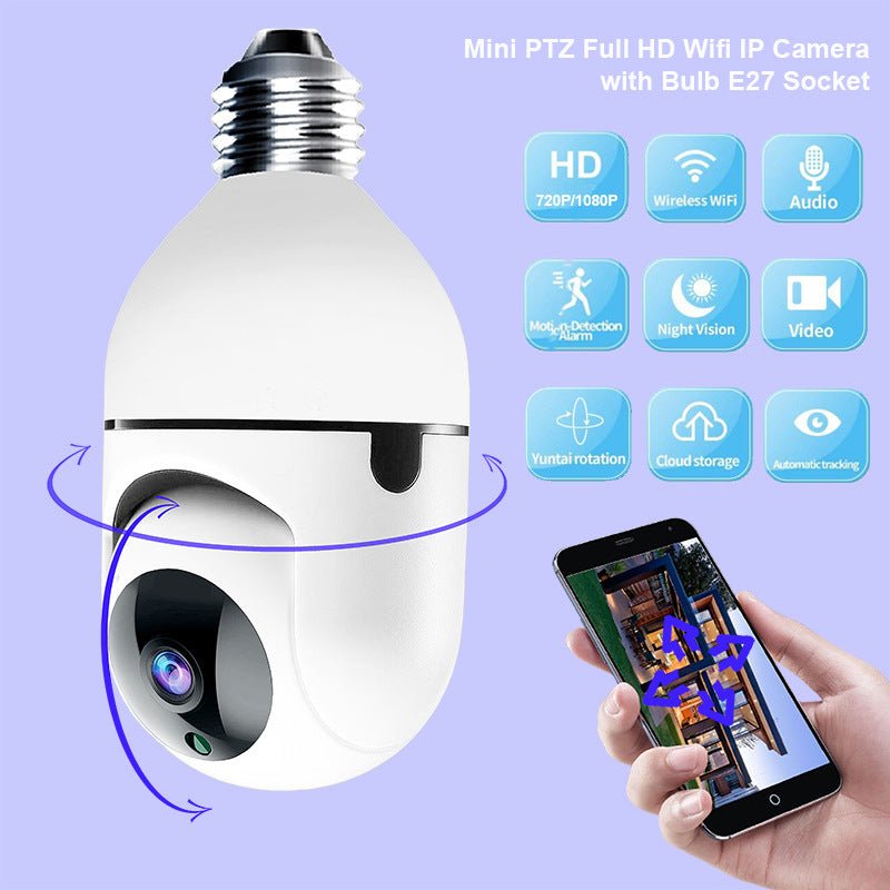 Machine à Tête Oscillante Ampoule Caméra WiFi Sans Fil Yilot APP pour Sécurité Maison - IVOIRART.COM