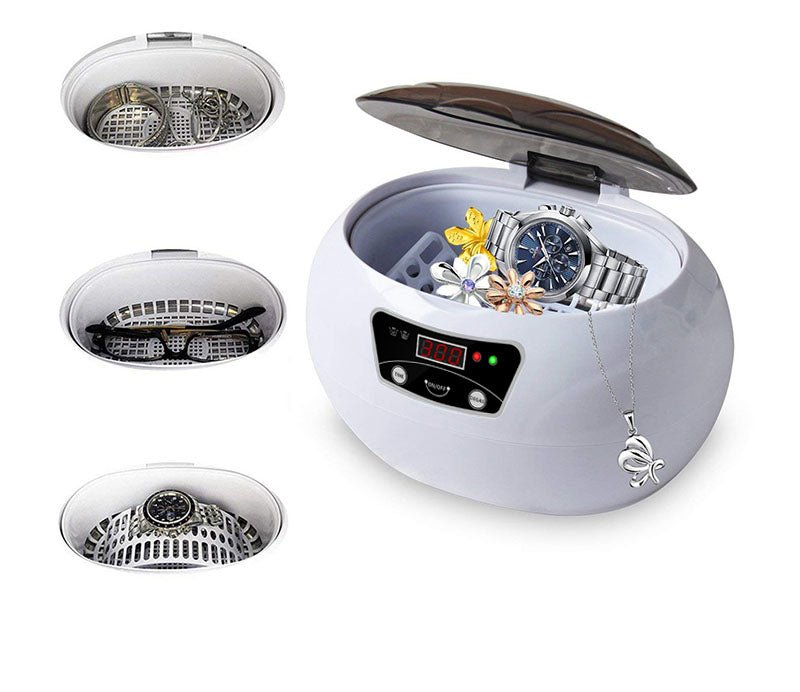 Machine de nettoyage ultrasonique compacte pour usage domestique, 40 kHz, commande numérique, 20,6×15,2×13,2 cm - IVOIRART.COM