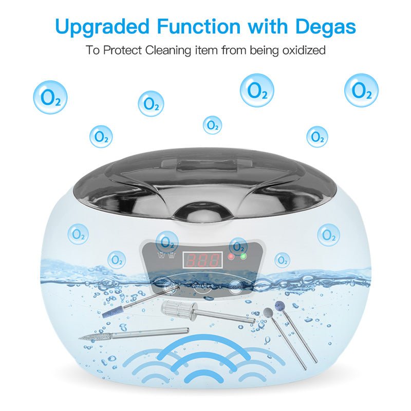 Machine de nettoyage ultrasonique compacte pour usage domestique, 40 kHz, commande numérique, 20,6×15,2×13,2 cm - IVOIRART.COM