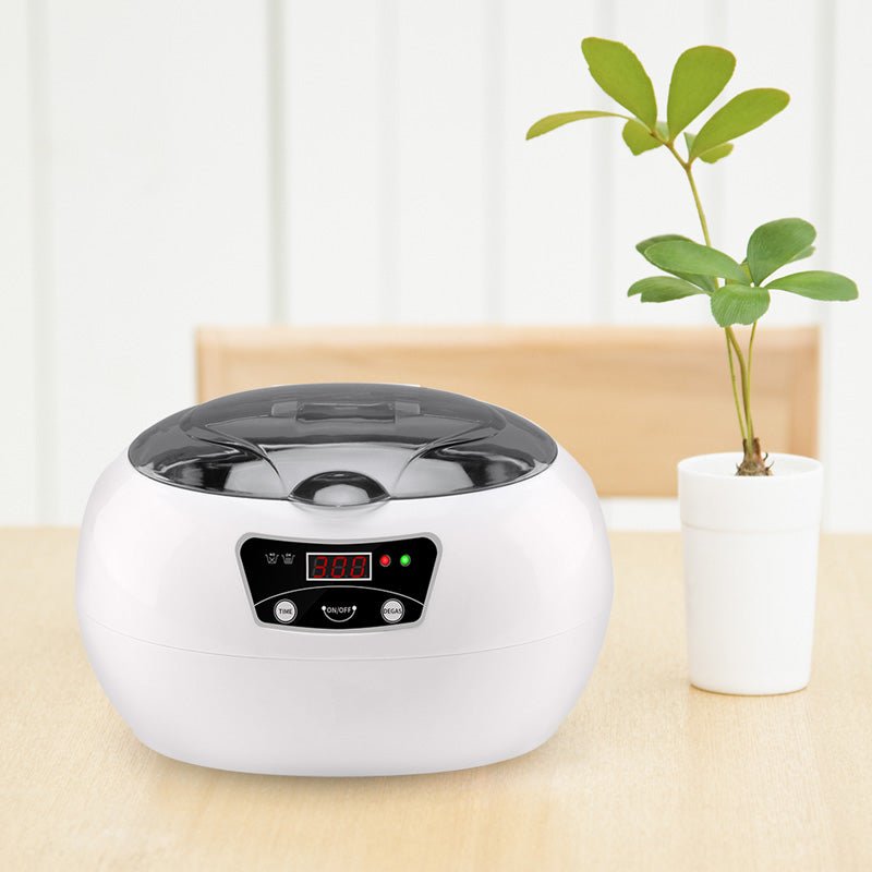 Machine de nettoyage ultrasonique compacte pour usage domestique, 40 kHz, commande numérique, 20,6×15,2×13,2 cm - IVOIRART.COM