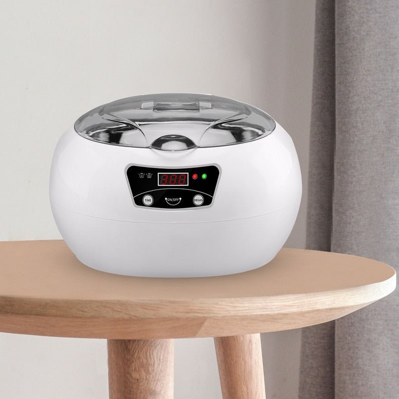 Machine de nettoyage ultrasonique compacte pour usage domestique, 40 kHz, commande numérique, 20,6×15,2×13,2 cm - IVOIRART.COM