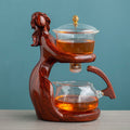 Maid Semi-automatic Tea Set Tea Making Kungfu Teapot Automatic Tea Set Heat-resistant Glass Holder Base Tea Infusers Tea Ware - IVOIRART.COM