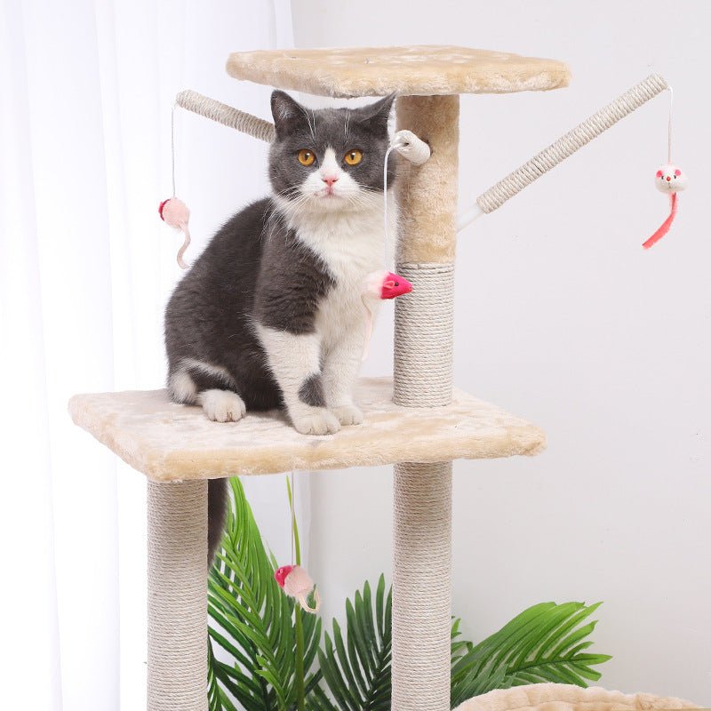 Maison d'Escalade pour Chat - Arbre à Chat Beige, Gris, Marron 140cm - IVOIRART.COM