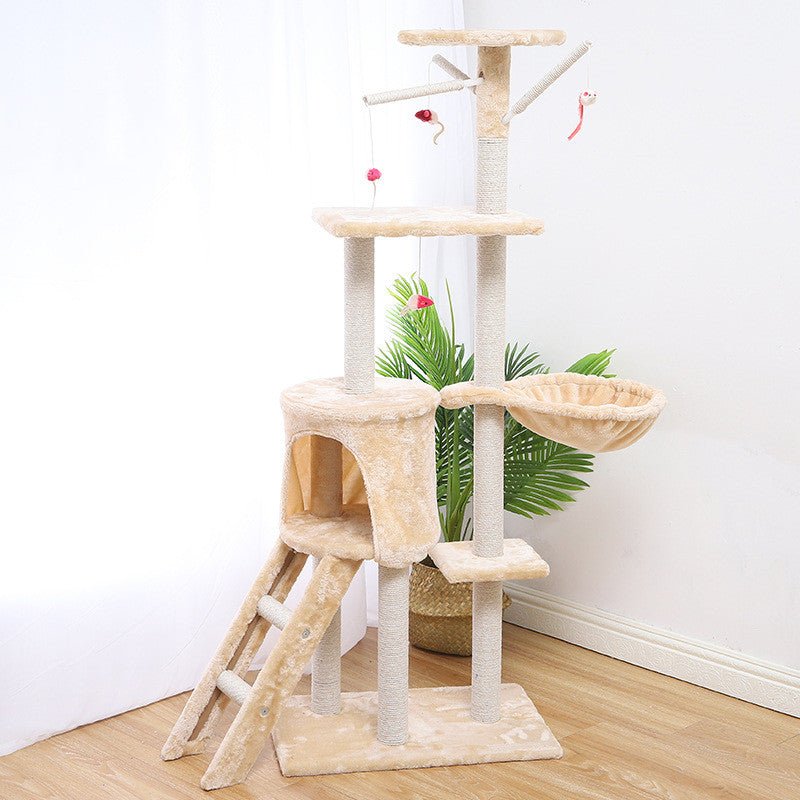 Maison d'Escalade pour Chat - Arbre à Chat Beige, Gris, Marron 140cm - IVOIRART.COM