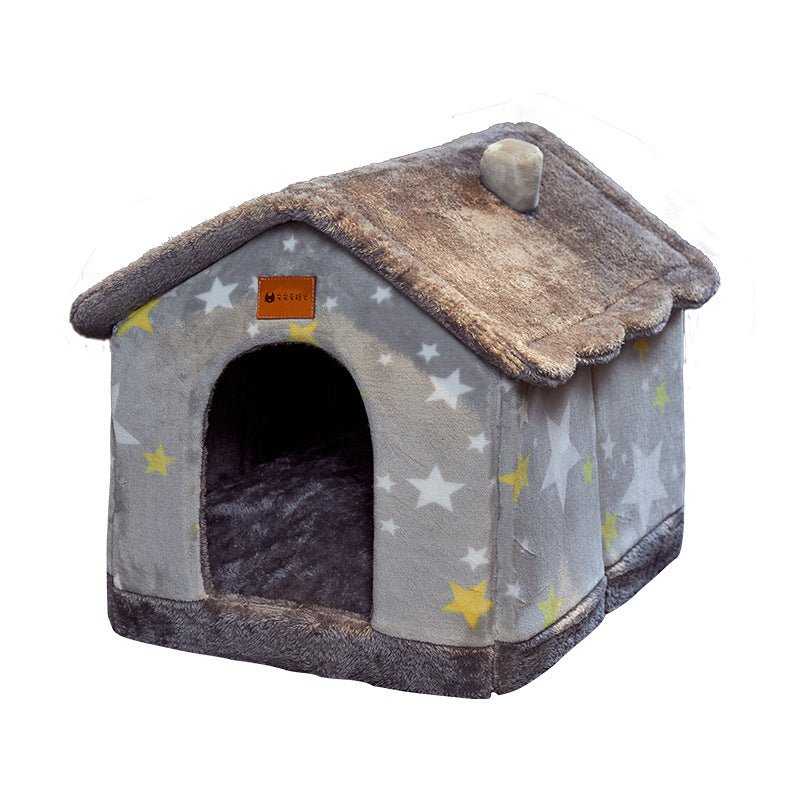 Maison pliable pour chien et chat, nid douillet d’hiver, niche villa chaude - IVOIRART.COM