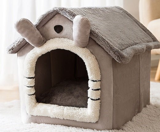 Maison pliable pour chien et chat, nid douillet d’hiver, niche villa chaude - IVOIRART.COM