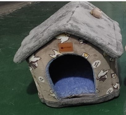 Maison pliable pour chien et chat, nid douillet d’hiver, niche villa chaude - IVOIRART.COM