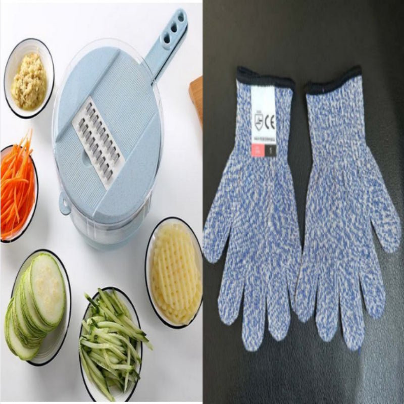 Mandoline 8 en 1 avec économe et panier égouttoir - trancheuse légumes - IVOIRART.COM