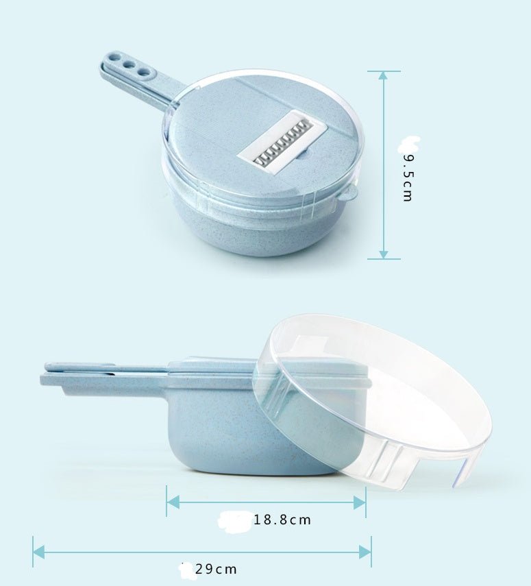 Mandoline 8 en 1 avec économe et panier égouttoir - trancheuse légumes - IVOIRART.COM