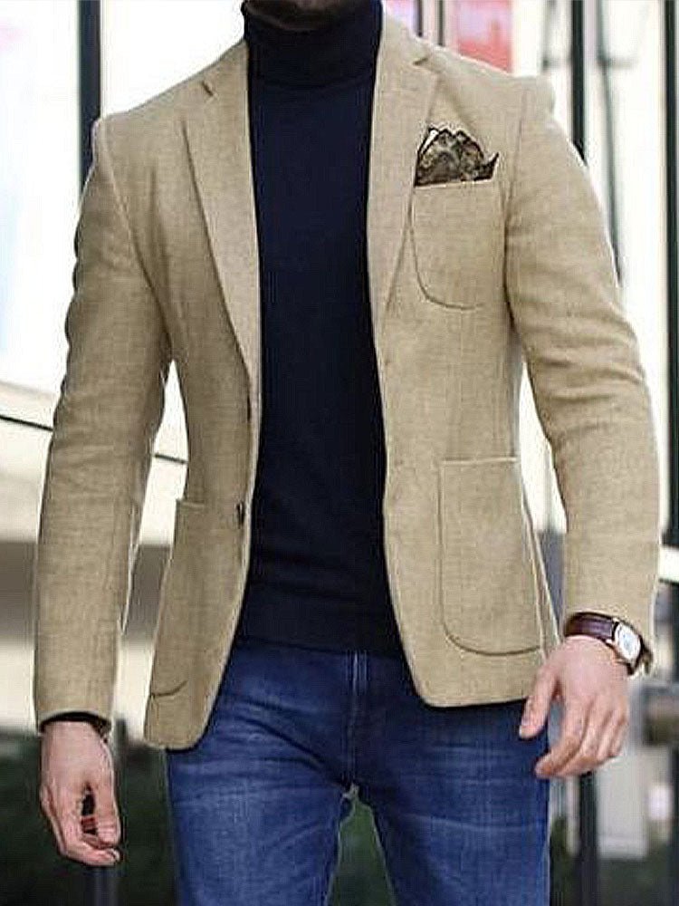 Manteau costume homme style britannique casual pour épanouissement personnel – élégance décontractée - IVOIRART.COM