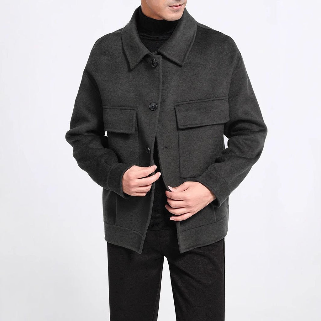 Manteau court décontracté pour homme en cachemire double face, élégant et chaud - IVOIRART.COM