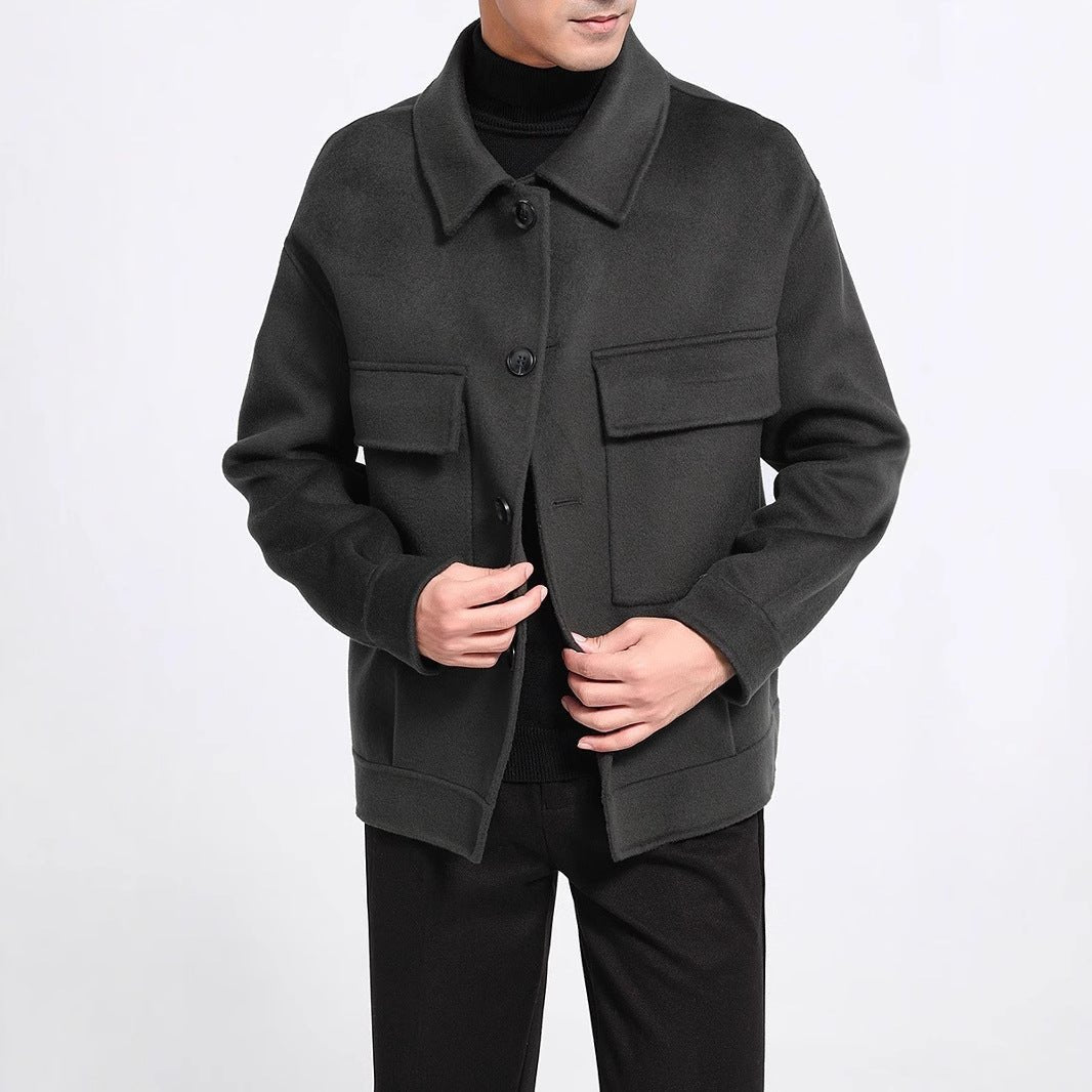 Manteau court décontracté pour homme en cachemire double face, élégant et chaud - IVOIRART.COM