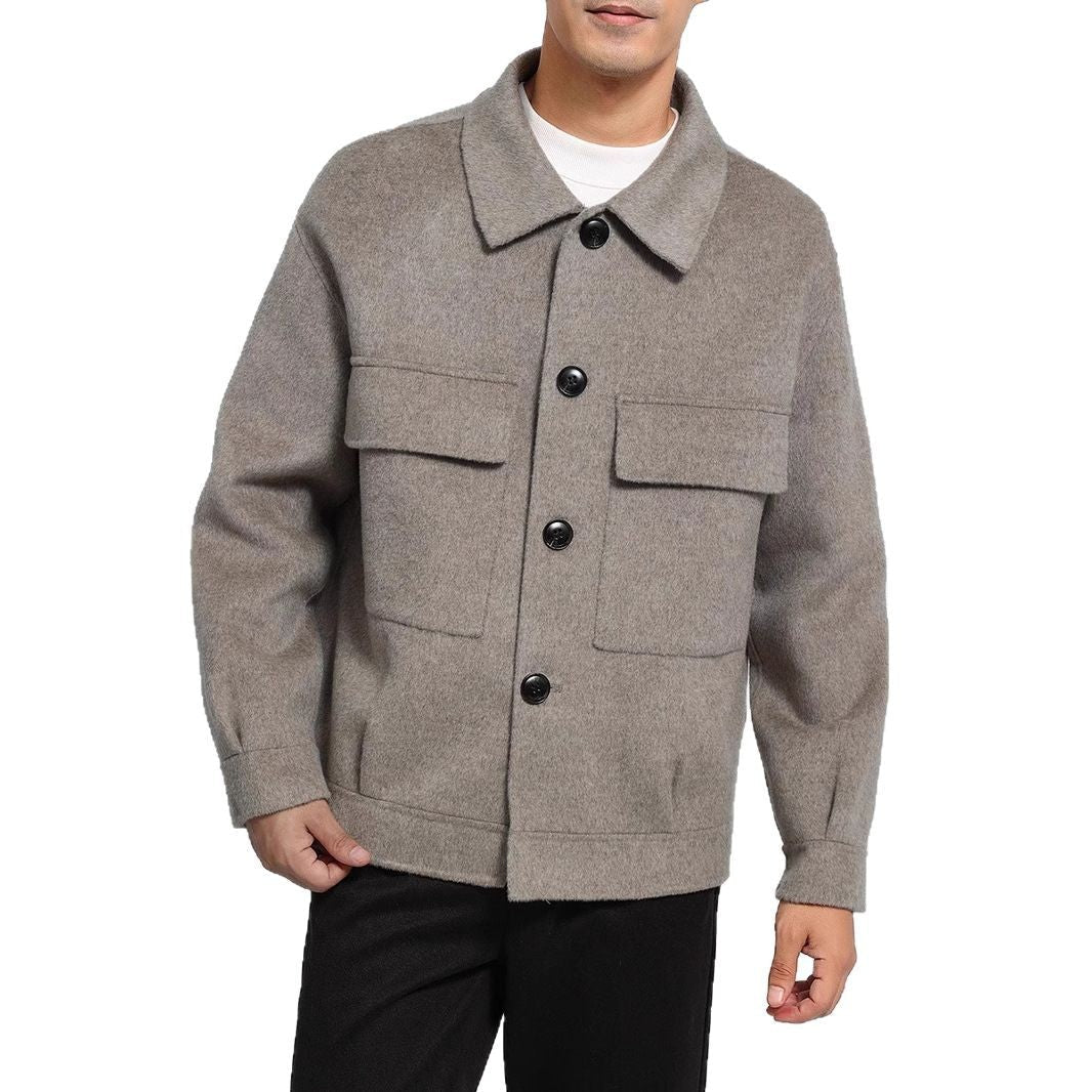 Manteau court décontracté pour homme en cachemire double face, élégant et chaud - IVOIRART.COM