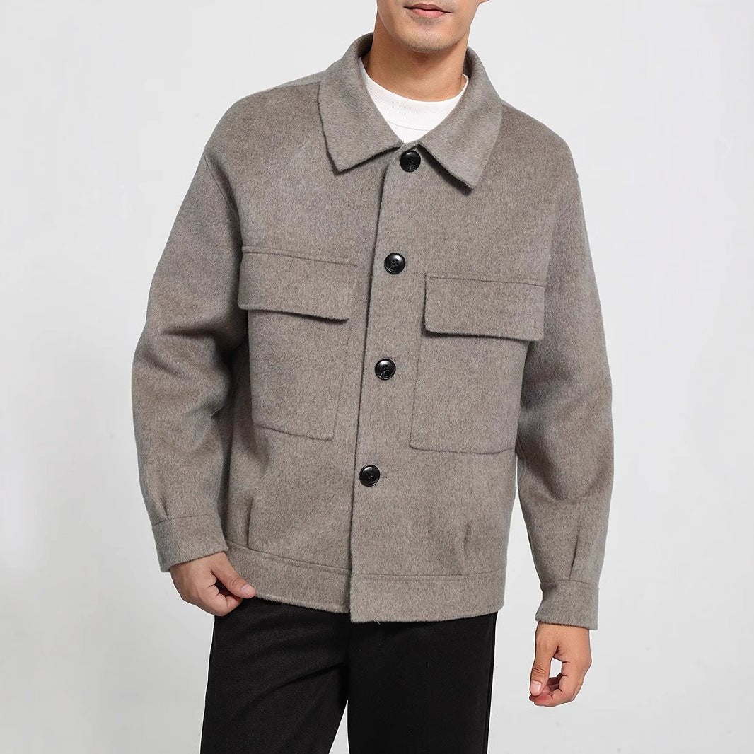 Manteau court décontracté pour homme en cachemire double face, élégant et chaud - IVOIRART.COM