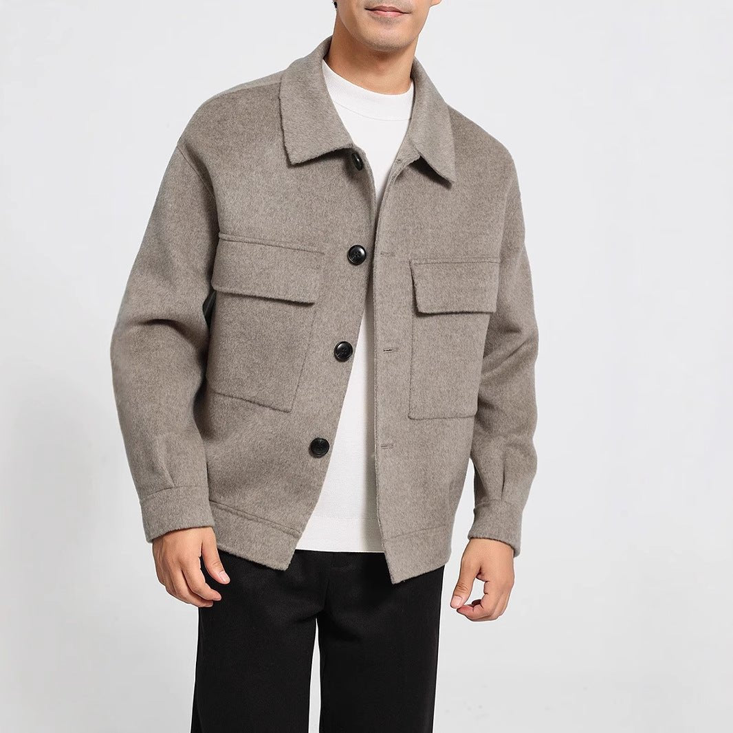 Manteau court décontracté pour homme en cachemire double face, élégant et chaud - IVOIRART.COM