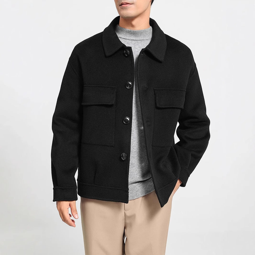 Manteau court décontracté pour homme en cachemire double face, élégant et chaud - IVOIRART.COM