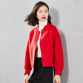 Manteau double face laine et cachemire pour femme — coupe droite, manches longues - IVOIRART.COM