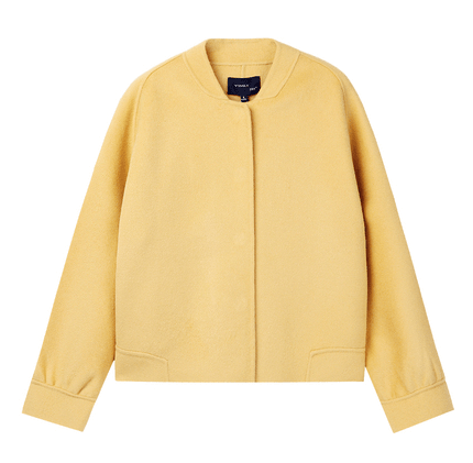 Manteau double face laine et cachemire pour femme — coupe droite, manches longues - IVOIRART.COM