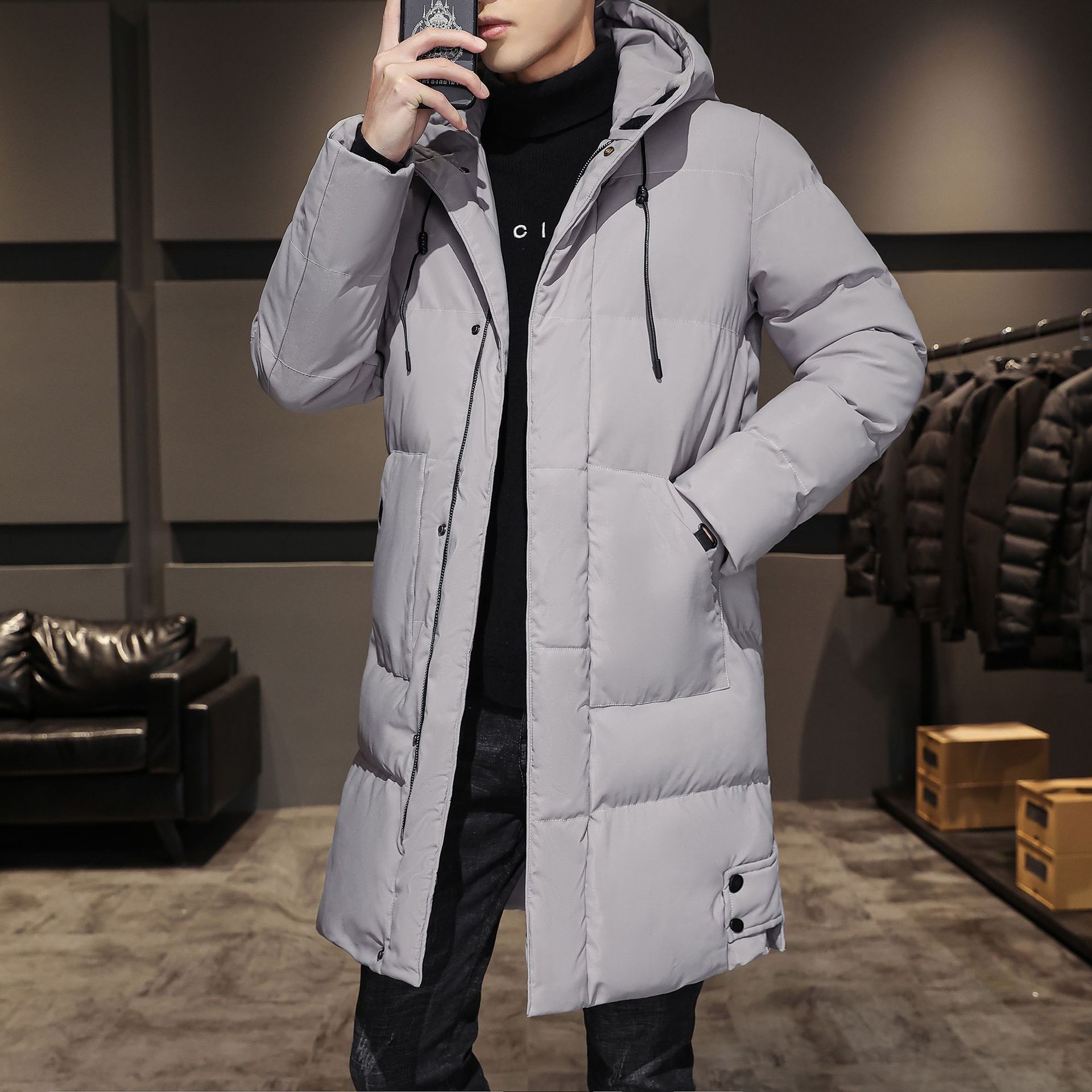 Manteau en coton épais pour hommes, style travail, hiver, mode élégante et masculine - IVOIRART.COM