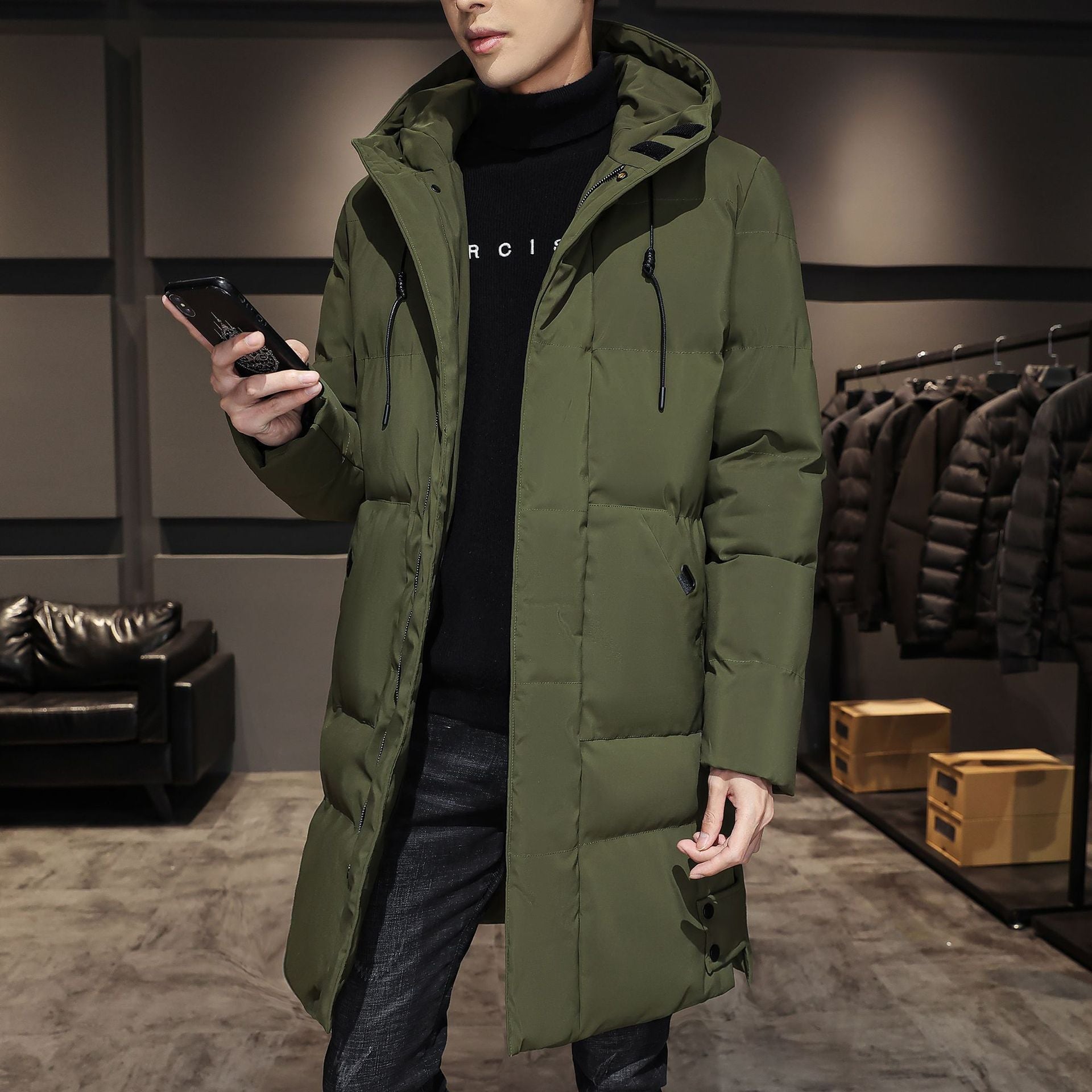 Manteau en coton épais pour hommes, style travail, hiver, mode élégante et masculine - IVOIRART.COM