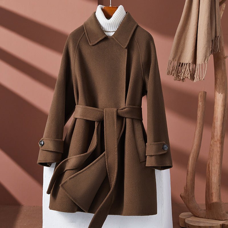 Manteau femme réversible en cachemire, coupe ample au style urbain et élégant - IVOIRART.COM