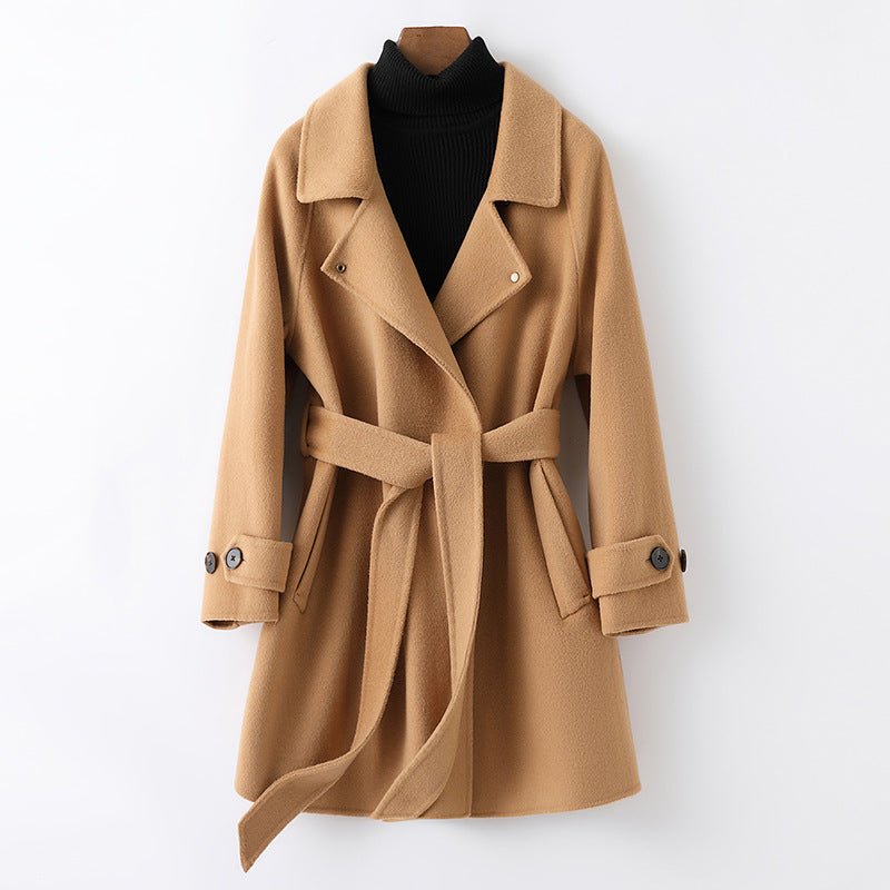 Manteau femme réversible en cachemire, coupe ample au style urbain et élégant - IVOIRART.COM