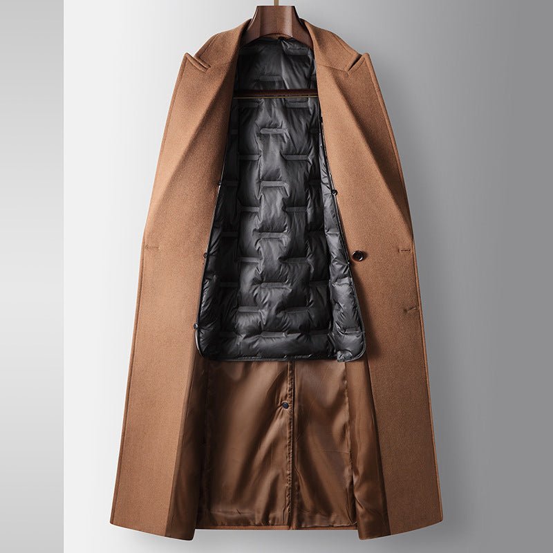 Manteau laine chaud doublé duvet canard blanc, coupe confortable tailles 170-195 - IVOIRART.COM