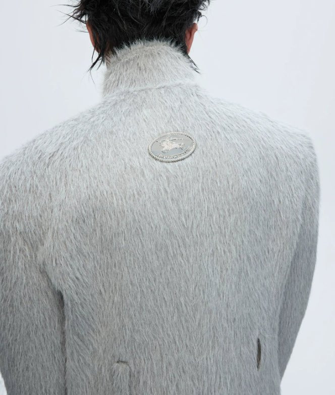 Manteau long deux-pièces en fausse laine courte, mélange alpaga - Coupe trench . - IVOIRART.COM