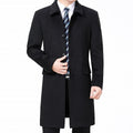 Manteau long en laine pour homme - coupe slim, épais, doublure polyester élégant - IVOIRART.COM