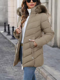 Manteau mi-long matelassé en coton pour femme - décontracté, doublure chaude & chic - IVOIRART.COM