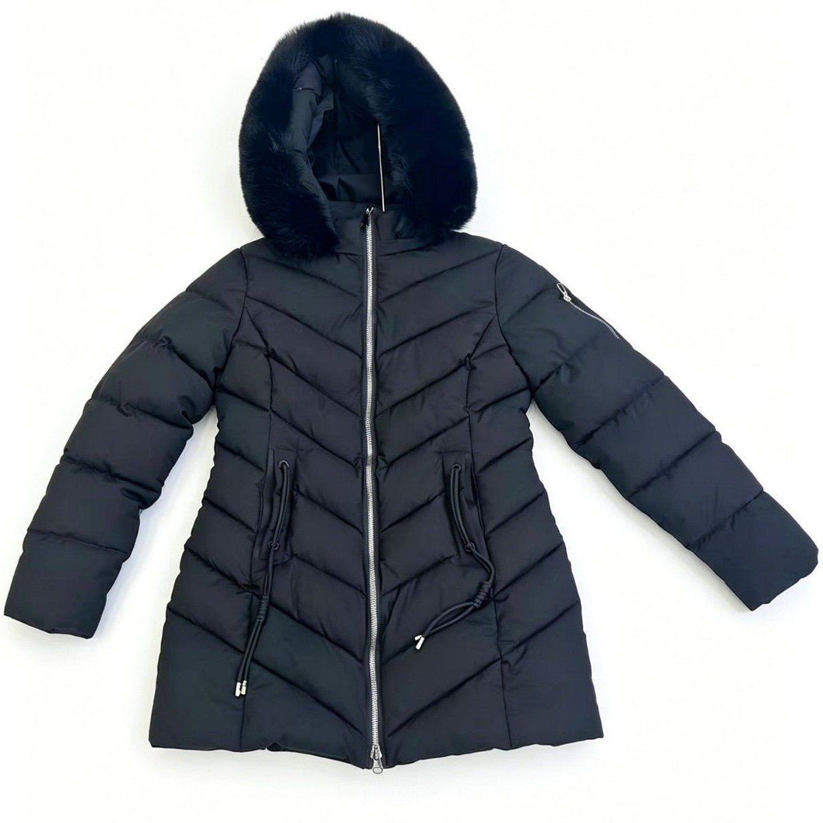 Manteau mi-long matelassé en coton pour femme - décontracté, doublure chaude & chic - IVOIRART.COM