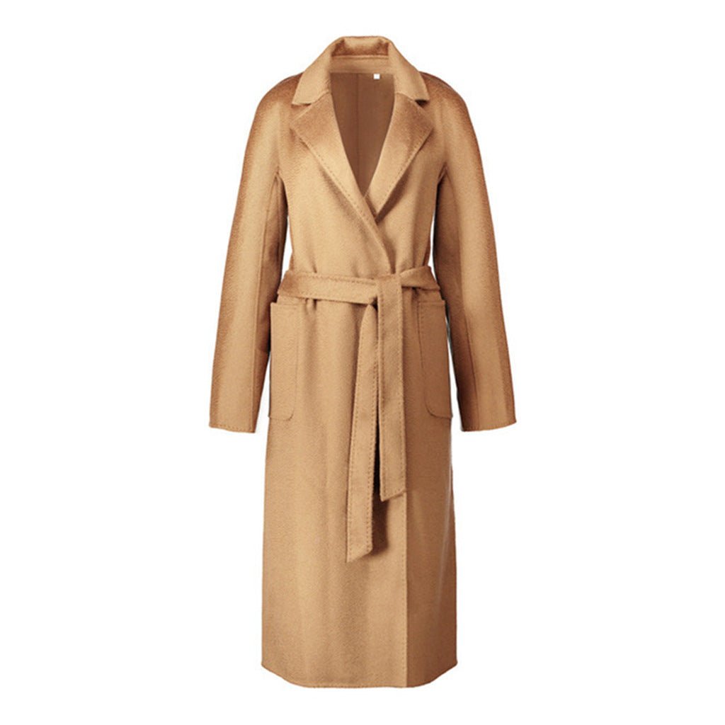 Manteau trench réversible en cachemire double-face effet vague d'eau chic urbain - IVOIRART.COM