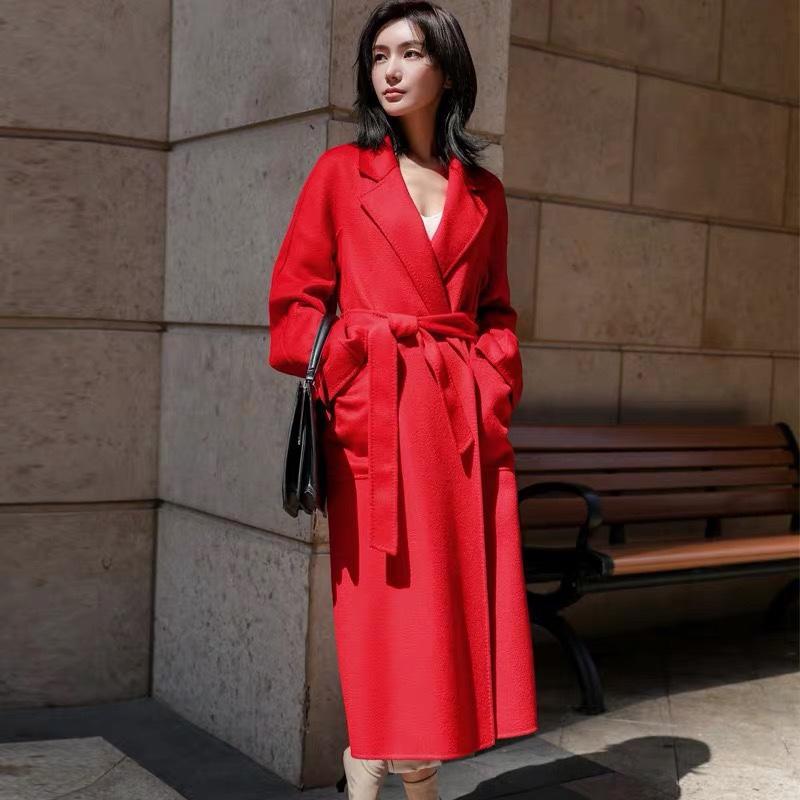 Manteau trench réversible en cachemire double-face effet vague d'eau chic urbain - IVOIRART.COM