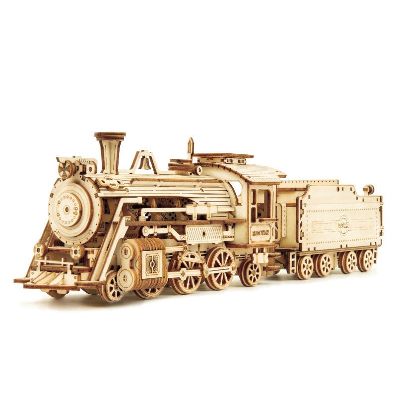 Maquette de Train en Bois 3D à Monter - Jouet Mécanique et Décoration - IVOIRART.COM
