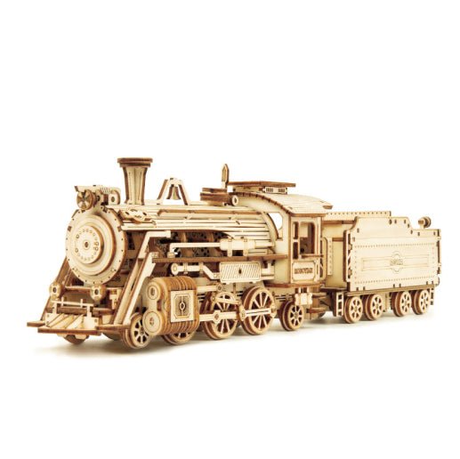 Maquette de Train en Bois 3D à Monter - Jouet Mécanique et Décoration - IVOIRART.COM