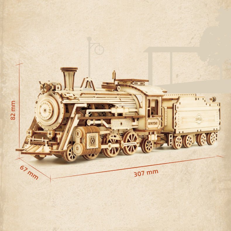 Maquette de Train en Bois 3D à Monter - Jouet Mécanique et Décoration - IVOIRART.COM