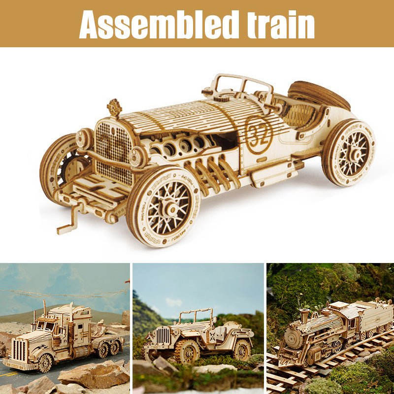 Maquette de Train en Bois 3D à Monter - Jouet Mécanique et Décoration - IVOIRART.COM