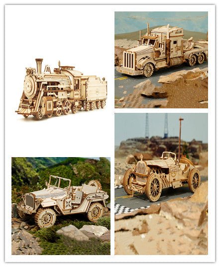Maquette de Train en Bois 3D à Monter - Jouet Mécanique et Décoration - IVOIRART.COM