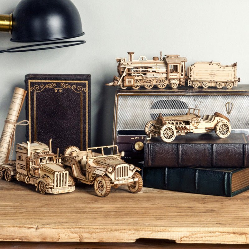 Maquette de Train en Bois 3D à Monter - Jouet Mécanique et Décoration - IVOIRART.COM